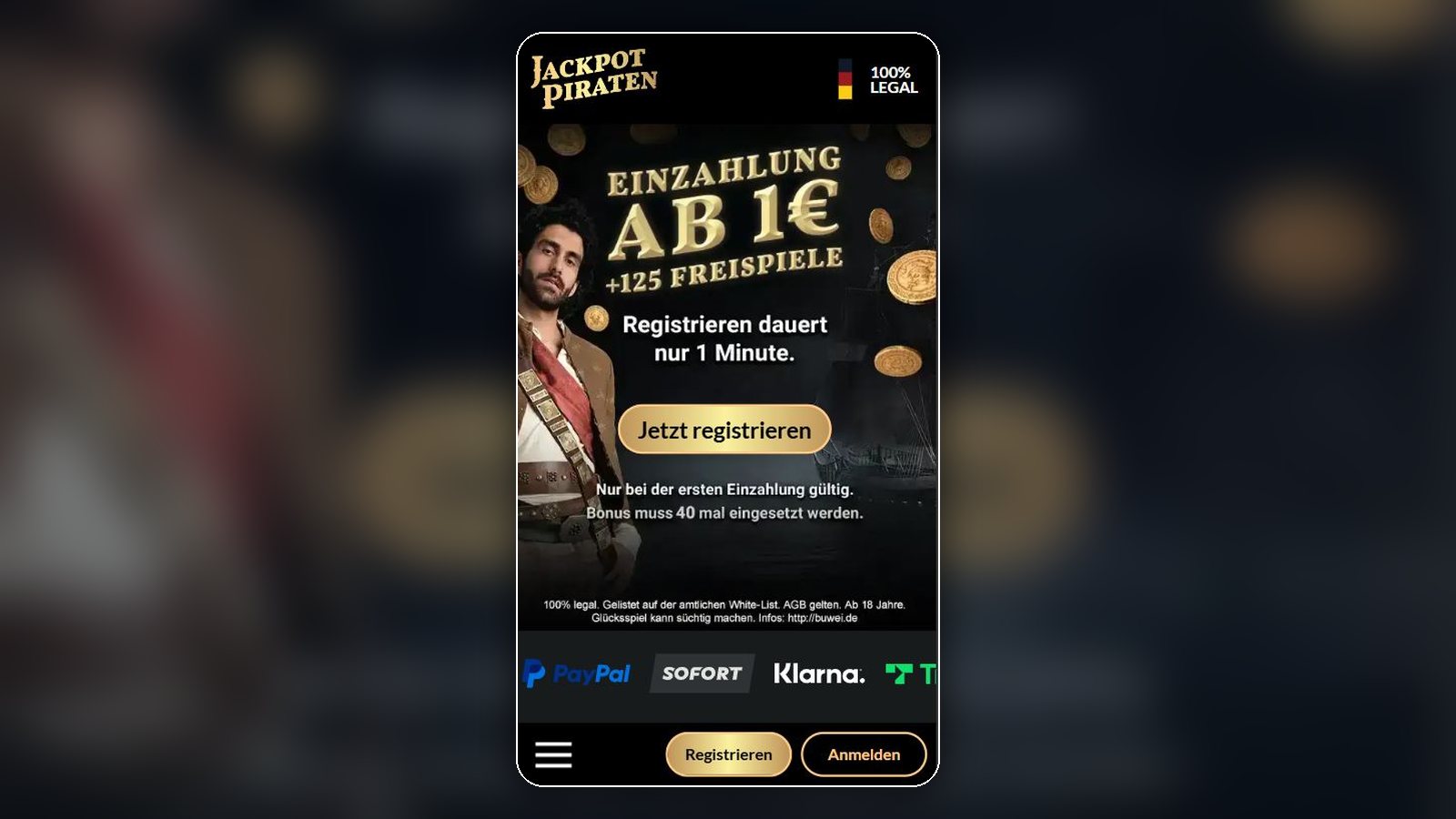 JackpotPiraten – Mobile App (iOS & Android) (Screenshot)