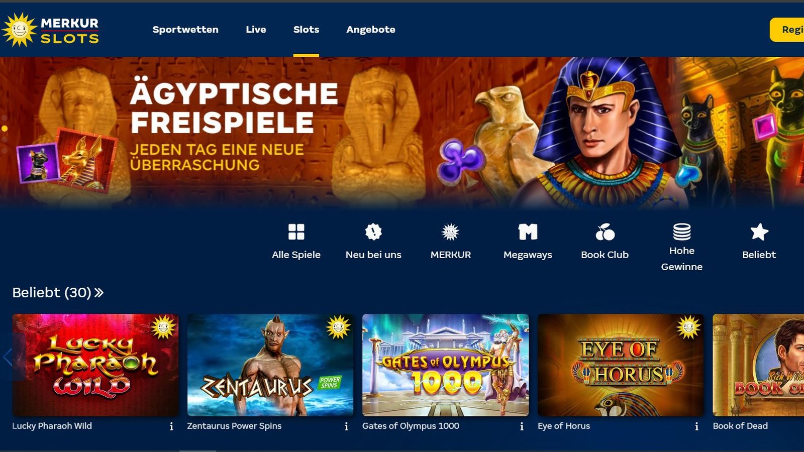Merkur Bets – Casino-Lobby (Screenshot)