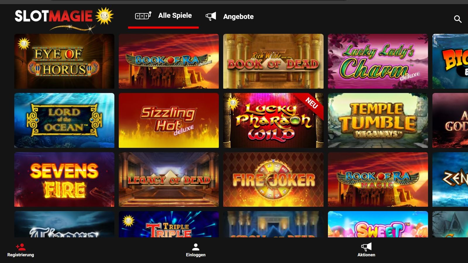 SlotMagie – Spielauswahl (Automatenspiele) (Screenshot)