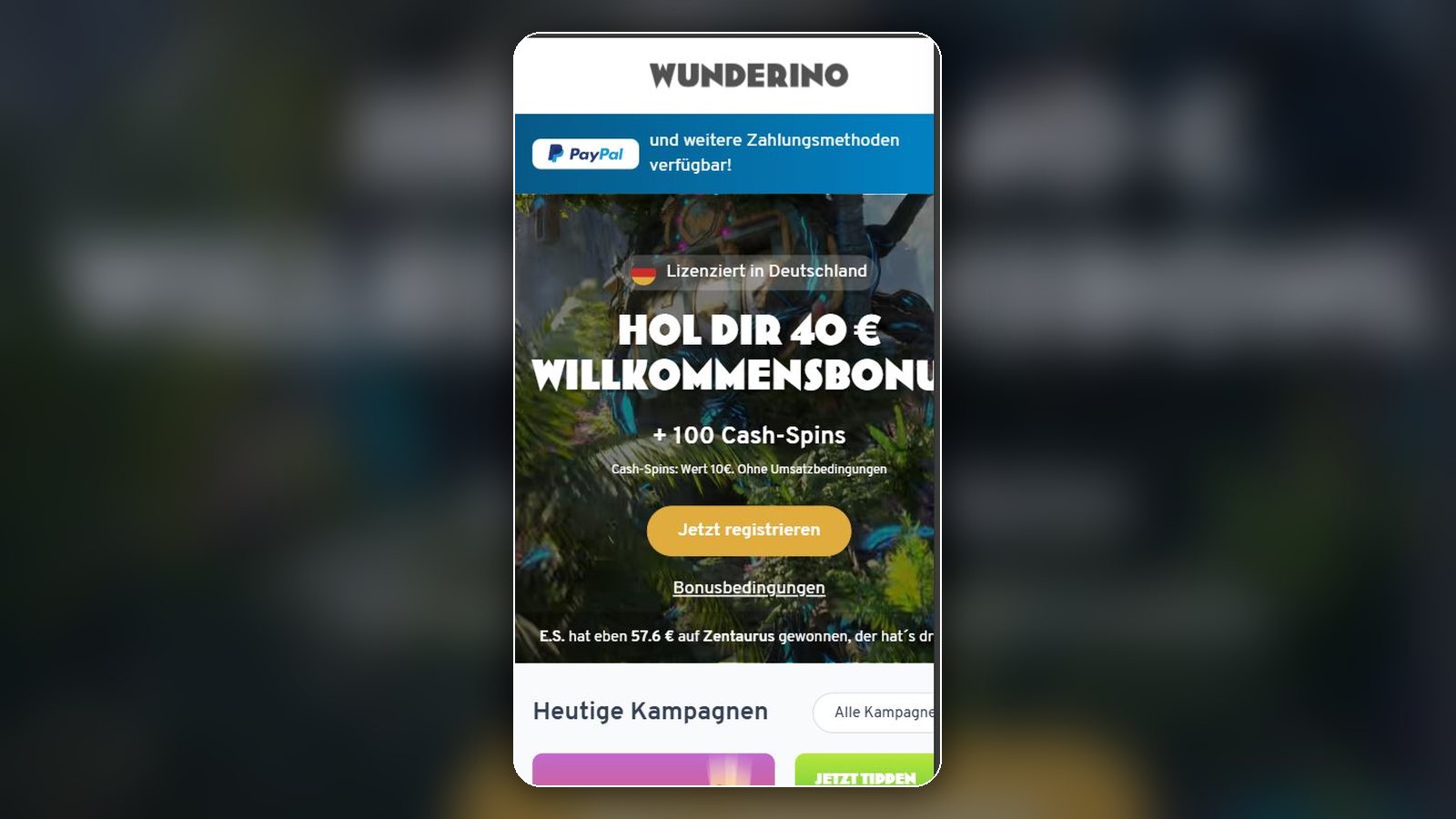 Wunderino – Mobile App (iOS & Android) (Screenshot)